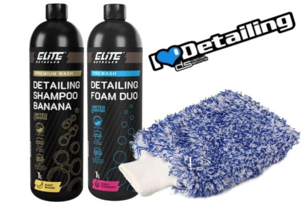 Zestaw do mycia Elite Detailer Shampoo + Foam Duo + rękawica