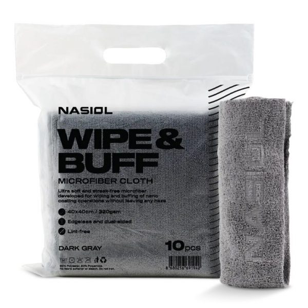 NASIOL WIPE & BUFF Microfiber Cloth 10pack