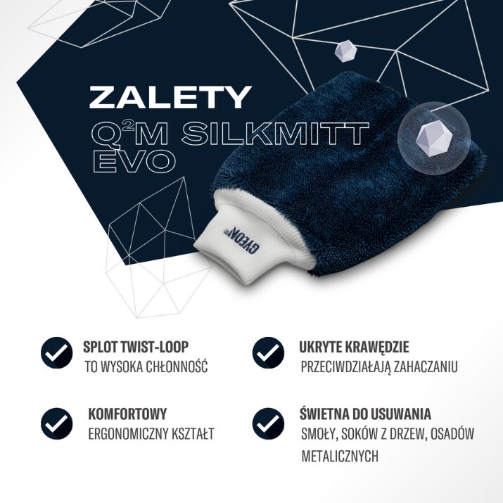 Gyeon Q2M SilkMitt EVO – rękawica do osuszania, precyzyjne osuszanie detali i ciasnych zakamarków - obrazek 4