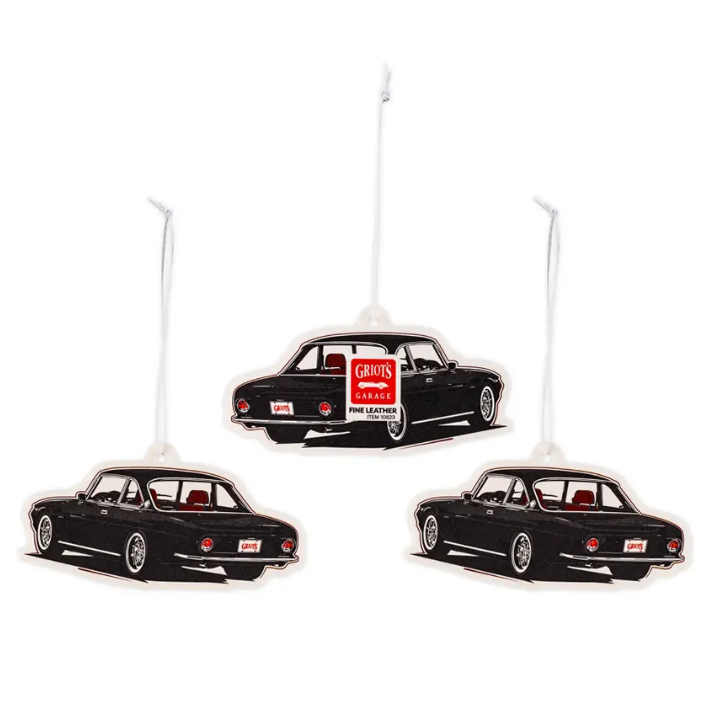 Griot’s Garage Stinky-Be-Gone Hanging Air Freshener – Fine Leather – 3 PACK